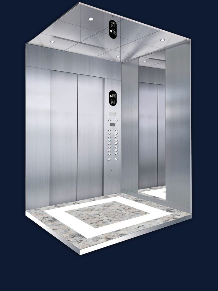 Elevator guide rails being aligned inside a lift shaft during installation