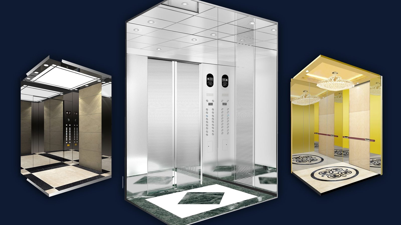 Modern elevator lobby in a contemporary building